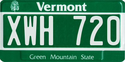 VT license plate XWH720