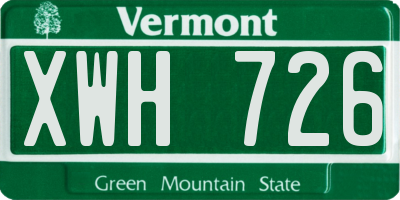 VT license plate XWH726