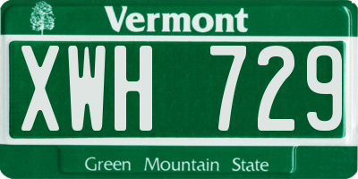 VT license plate XWH729