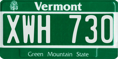 VT license plate XWH730