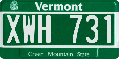 VT license plate XWH731