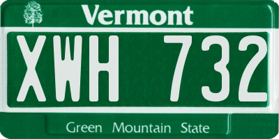 VT license plate XWH732