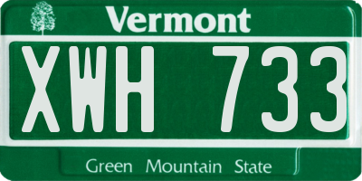 VT license plate XWH733