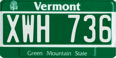 VT license plate XWH736