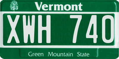VT license plate XWH740
