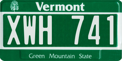 VT license plate XWH741