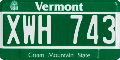 VT license plate XWH743