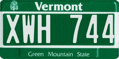 VT license plate XWH744