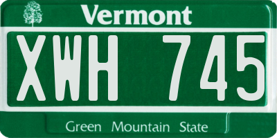 VT license plate XWH745