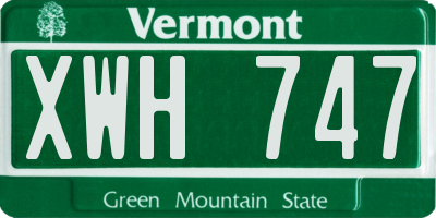 VT license plate XWH747