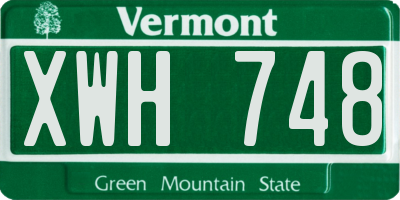 VT license plate XWH748