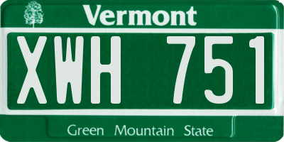 VT license plate XWH751