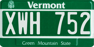 VT license plate XWH752