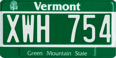 VT license plate XWH754