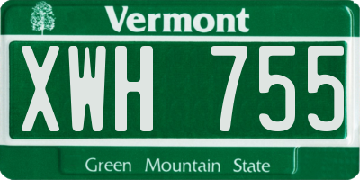 VT license plate XWH755