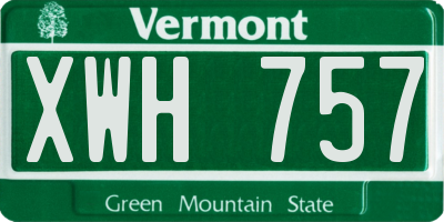 VT license plate XWH757