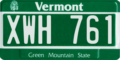 VT license plate XWH761