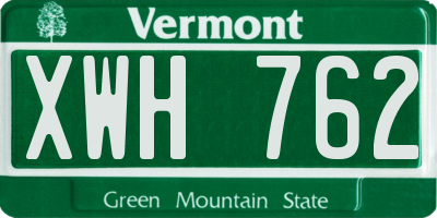VT license plate XWH762