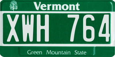 VT license plate XWH764