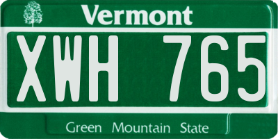 VT license plate XWH765