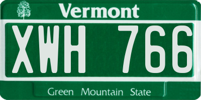 VT license plate XWH766