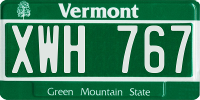 VT license plate XWH767