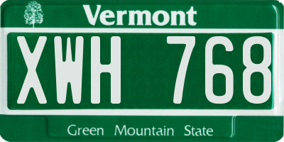 VT license plate XWH768