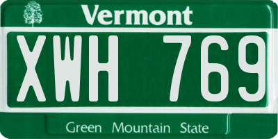 VT license plate XWH769