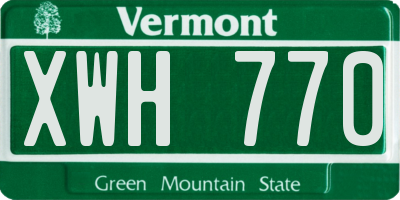 VT license plate XWH770