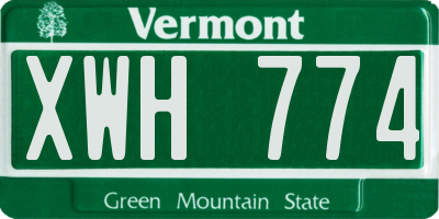 VT license plate XWH774