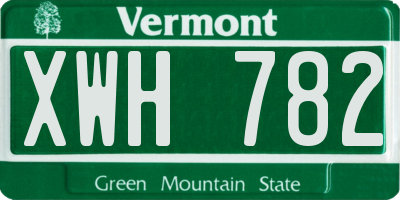 VT license plate XWH782