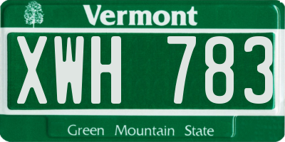VT license plate XWH783
