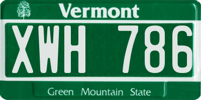 VT license plate XWH786