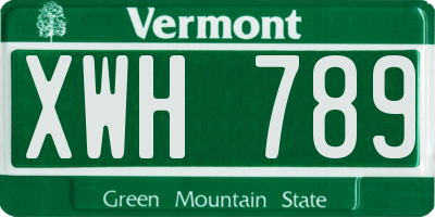VT license plate XWH789