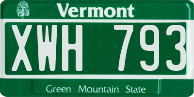 VT license plate XWH793