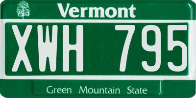 VT license plate XWH795