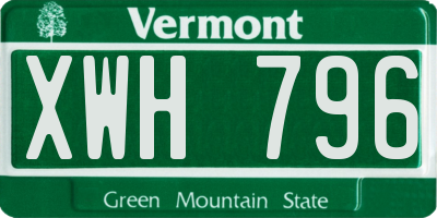 VT license plate XWH796