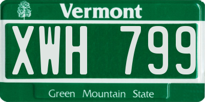 VT license plate XWH799