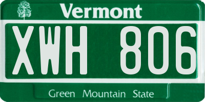 VT license plate XWH806