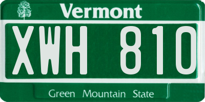 VT license plate XWH810