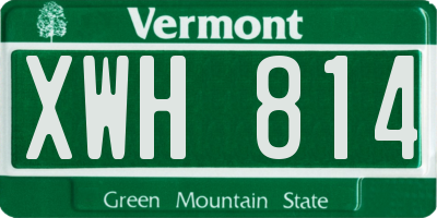 VT license plate XWH814
