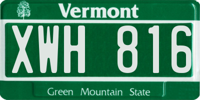 VT license plate XWH816