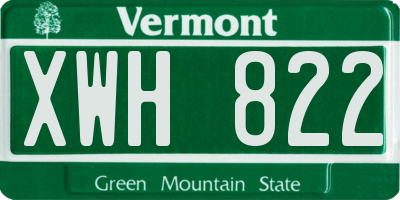 VT license plate XWH822