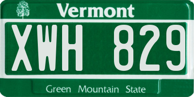 VT license plate XWH829