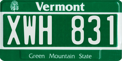 VT license plate XWH831