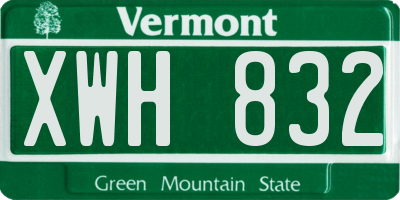 VT license plate XWH832