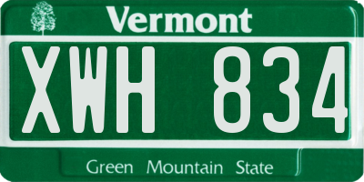 VT license plate XWH834