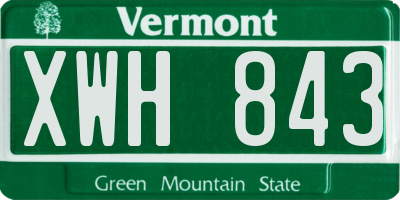 VT license plate XWH843