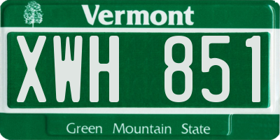VT license plate XWH851