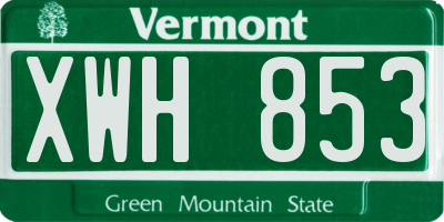 VT license plate XWH853
